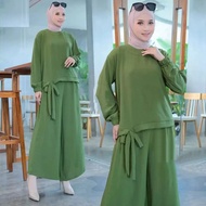 Amara Set 2in1 Setelan Wanita Remaja Dewasa Terbaru Setcel Atasan + Celana Kulot Outfit Ootd Hijab A