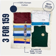 Summer Sando for kids 3 - 5 years old boys Korean Cotton, Random prints, NBA teams