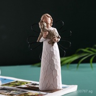 Angel Cross-Border Small Statue Holding Flowers Home Decoration Valentine's Day Resin Holding Gift D