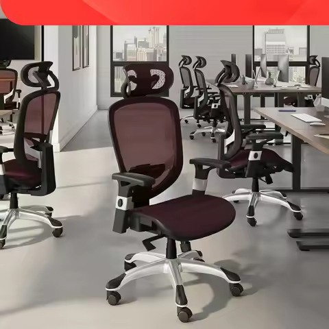 Hyken Ergonomic Task Chair, Mesh, Ergonomic, Lumbar Support, Swivel, Maroon, Customized