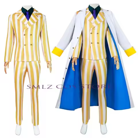 NewAnime Borsalino Cosplay Costume Admiral Kizaru Cloak And Uniform Suit Halloween Navy General Perf