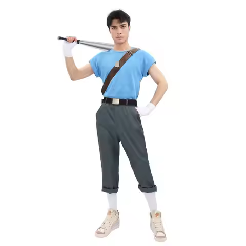 WENAM Men's Team Cosplay Costume Full Set Outfit with Bag Halloween Team Fortress 2 Blue Scout Outfi