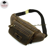Rush Rider Leather Waist Bag Travel Casual Pouch Bag Men Chest Bag Crossbody Beg Kulit Asli Beg Ping