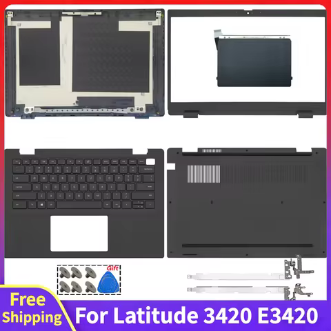 Replace Case For Latitude 3420 E3420 Screen Rear Lid Top Case US/UK/LA/BR/SP/FR/IT/RU Palmrest Front