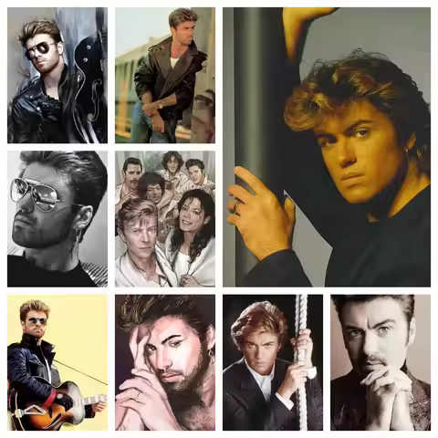 For George Michael Round Diamond Painting Kit Rock Singer Adult Gift Mosaic Oil Painting Room Decor 