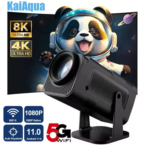Velec HY320 Mini Projector Upgrade 4K Android 11 WiFi 6 BT 5.0 Allwinner H713 Home Outdoor Portable 