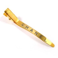 【日本直送 二手美品】香奈兒 CHANEL 髮飾 髮夾 邊夾 髮 pin Logo GP 金色 96 A 1996年製造