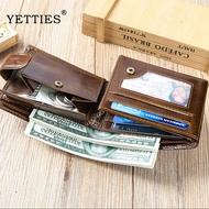 YETTIES Wallet Men Genuine Leather RFID Wallet Leather Card Holder Wallet for Men