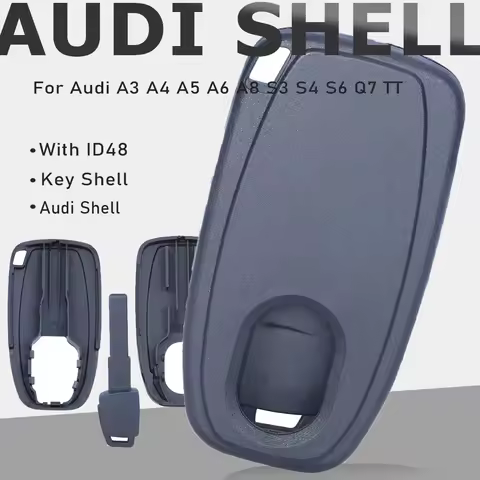 KEYECU Remote Key Shell With Transponder Emergency Key With ID48 Chip for Audi A3 A4 A5 A6 A8 S3 S4 