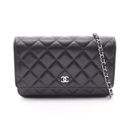 【二手】香奈兒 (Chanel) CHANEL 單肩包 Matelasse AP0250 黑色魚子醬紋小牛皮（粒面小牛皮）Matelasse 鏈條錢包 女士二手 A
