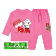 DS7 >> Children's Sleepwear with 80th Anniversary Images of the Republic of Indonesia 2025 Long Slee