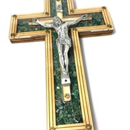 以色列進口 鑲嵌彩石 十字架 耶穌 壁掛飾 傢飾 2073040-21