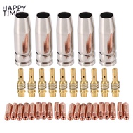 หัวฉีดแก๊สสำหรับหัวเชื่อม MIG 15AK จำนวน 35 ชิ้น พร้อมที่ยึดปลายหัวเชื่อม MIG 15AK