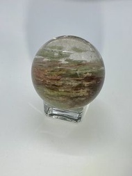 「高品質」100%天然巴西千層莫奈花園四季幽靈水晶球 - 送透明底坐