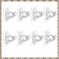 [uhktyltui123.th] 8 Pack No Drill Adhesive Curtain Rod Brackets, No Wall Damage Rod Holders, Sticky 