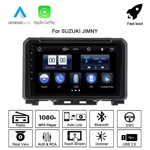 MAXCA 9 inch 2 din Wireless CarPlay Android Auto Radio For Suzuki Jimny Multimedia Stereo Online Vid