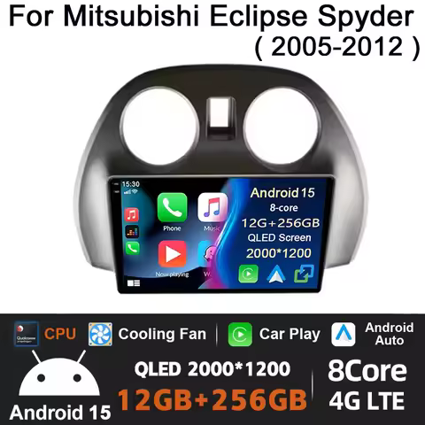Android 15 For Mitsubishi Eclipse Spyder 2005 - 2012 Multimedia Video Player GPSCar Radio Navigation