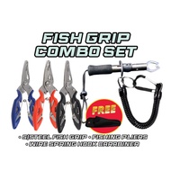 Playar Mancing Plier Fishing Grip Lip Gripper Fish Grip Fishing Pliers, Wire Spring Carabinar.