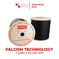 Falcom Cable Fiber Optik 1 Core 3 Strands Premium 1KM - Dropcore FTTH 1C3S 1000 Meters Original - Ou