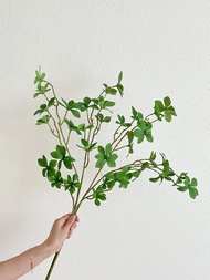 Simulated Daphne Plant Clear Glass Vase