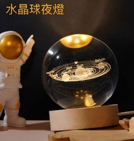 水晶星空球燈 投影氛圍燈 3D小夜燈 枱燈 裝飾燈 LED燈 地球燈 太陽系