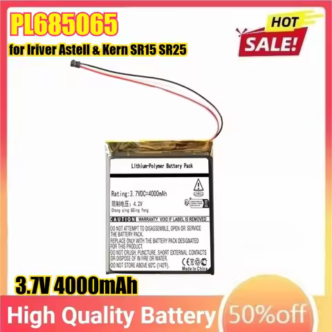 3.7V 4000mAh PL685065 Replacement Battery for Iriver Astell & Kern SR15 SR25 Li-po Battery