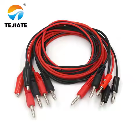 1PCS Double Header Alligator Clip Banana Plug To Alligator Clip With Wire Power Test Wireway Connect