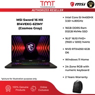 MSI Sword 16 HX B14VEKG-621MY Gaming Laptop (Cosmos Gray) | i5-14450HX | 16GB RAM 512GB SSD | 16" FH