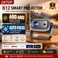 B12 Projector 600ANSI Ultra Bright 1080P Smart Projector 360° Rotation Auto Focus Projector Keystone