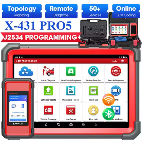 Launch X431 PRO5 Diagnostic Tools ECU Programming Tool with J2534 SmartBox/SmartLink OBD2 Scanner OB
