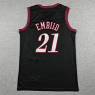 2026 Styles Embroidered Basketball Jersey No. 76 Players No. 21 Classic Black Enbider Jersey Loose J