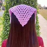 Crochet Bandana heart triangle headband handmade