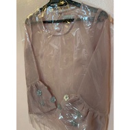 LUBNA ORIGINAL PRELOVED PINK DUSTY SALMON PINK BLOUSE XSMALL BELL SLEEVES