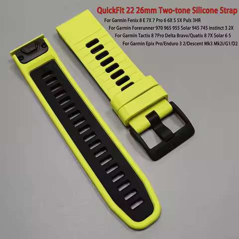 22/26mm Silicone Watchband For Garmin Tactix 8 7 Delta Bravo/Quatix 8/Forerunner 970/Fenix 8 E 7 7X 