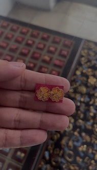 Giwang emas asli kadar 700 model bunga bulat anting dubai Berkualitas