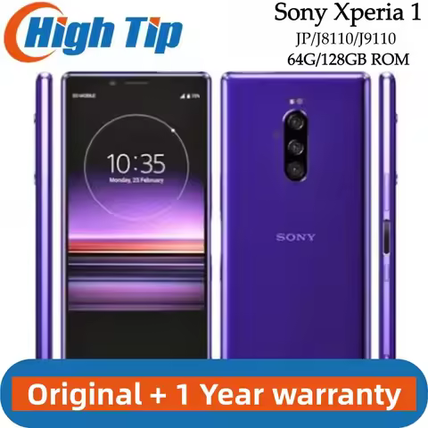 Unlocked Originally Sony Xperia 1 J8110 J9110 64G 128GB ROM 6GB RAM XZ4 Snapdragon 855 6.5" SONY HD