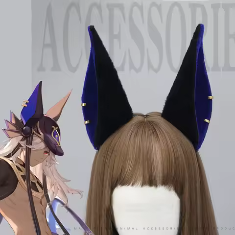 Genshin Impact Cyno Cosplay Headband Plush Fox Ears Hairpin Headwear Halloween Party Game Costumes H