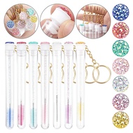 10pcs Lash Brush Tube New Eyelash Extension Brush Keychain Colorful Lash Brush Keychain