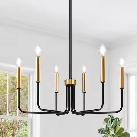 Loft Chandelier Light 6 heads AC110-260V Modern Candle Ceiling Chandeliers Lamp Household Vintage Ir