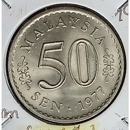 ( Syiling ) 50 Sen 1977 ( UNC ) Malaysia Parliament House