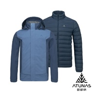 [ATUNAS ATUNAS Men's Waterproof 2 IN1+Down Two-Piece Jacket < Gray Blue/Dark Blue >] A1GA2533M/Warm 