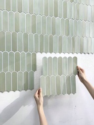 1/10入組3d裝飾牆貼,3d魚鱗自粘式牆磁磚,剝離和黏貼綠色磁磚後擋板,浴室牆磁磚貼紙,易於diy的牆板