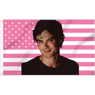 Bendera Ian Somerhalder Hiasan 3x5 Kaki Dijahit Berganda dengan 2 Grommet Loyang untuk Luaran Dalama