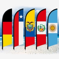 National Feather Flag Beach Flag for Country Outdoor Custom Banner Germany Chile Colombia Ecuador Pe