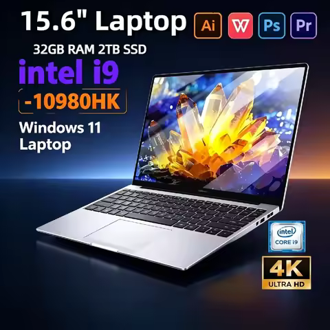 Intel Core i9 10980HK 15.6 Inch Laptop Windows 11 Pro 32GB DDR4 M.2 2TB SSD Ultrabook Computer Finge