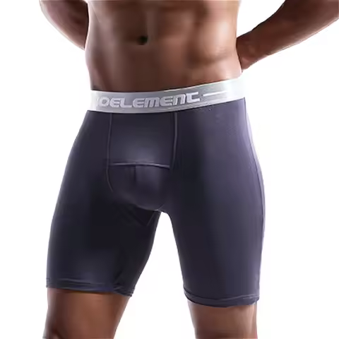 Mens Stretch Boxer Brief Underwear Breathable Stretch Underwear for Men Boy Modal Cotton Leg Boxers 