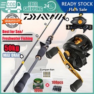 DAIWA Casting Set Fishing Rod Set Casting Reel Joran Pancing Set Reel Bc Mesin Pancing Set BC Reel