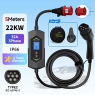 AFEEV 22KW EV Charger 32A 3Phase Type2 Portable Charger EVSE Fast Charge Charger Electric Vehicle Ch