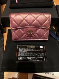 Chanel 人魚幻彩珠光三折迷你短夾 近新閒置30開