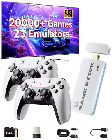 2025 Enhanced Wireless Retro Gaming Console Plug-and-Play Video TV Gaming Stick Featuring 4K HDMI Ou